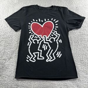 Keith Haring Shirt Mens Small Black Heart Lift Street Art Love‎ Radiant Heart